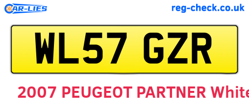 WL57GZR are the vehicle registration plates.