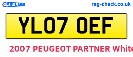YL07OEF are the vehicle registration plates.