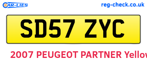 SD57ZYC are the vehicle registration plates.