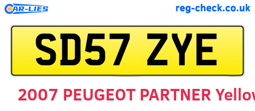 SD57ZYE are the vehicle registration plates.