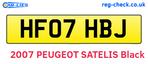 HF07HBJ are the vehicle registration plates.