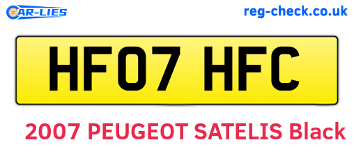 HF07HFC are the vehicle registration plates.