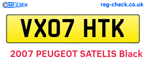 VX07HTK are the vehicle registration plates.