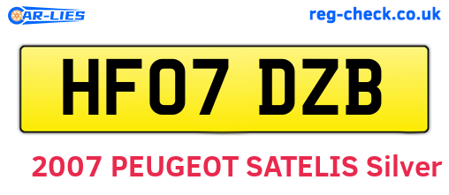 HF07DZB are the vehicle registration plates.