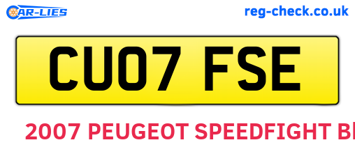 CU07FSE are the vehicle registration plates.