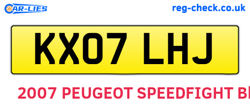 KX07LHJ are the vehicle registration plates.