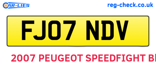 FJ07NDV are the vehicle registration plates.