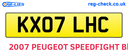KX07LHC are the vehicle registration plates.