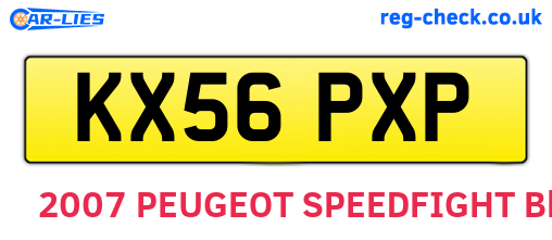 KX56PXP are the vehicle registration plates.