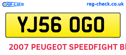 YJ56OGO are the vehicle registration plates.