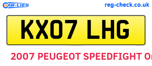 KX07LHG are the vehicle registration plates.