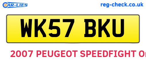 WK57BKU are the vehicle registration plates.