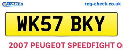 WK57BKY are the vehicle registration plates.