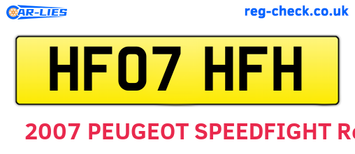 HF07HFH are the vehicle registration plates.
