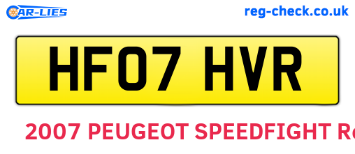 HF07HVR are the vehicle registration plates.