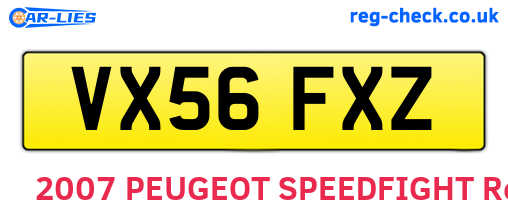 VX56FXZ are the vehicle registration plates.