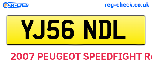 YJ56NDL are the vehicle registration plates.