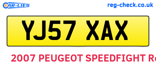YJ57XAX are the vehicle registration plates.
