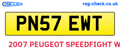 PN57EWT are the vehicle registration plates.