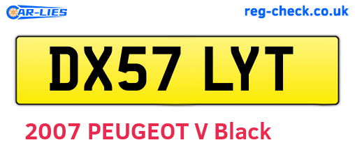 DX57LYT are the vehicle registration plates.