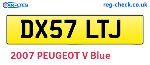 DX57LTJ are the vehicle registration plates.