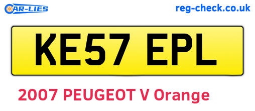 KE57EPL are the vehicle registration plates.