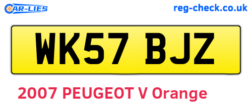 WK57BJZ are the vehicle registration plates.