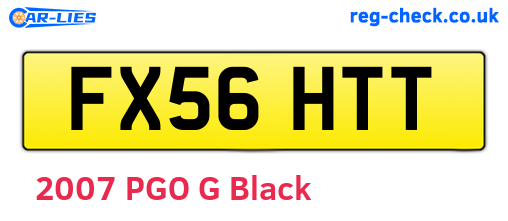FX56HTT are the vehicle registration plates.