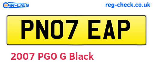 PN07EAP are the vehicle registration plates.