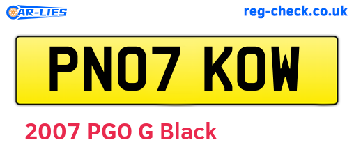 PN07KOW are the vehicle registration plates.