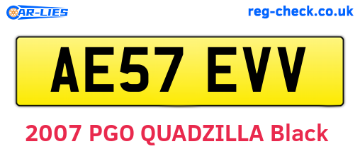 AE57EVV are the vehicle registration plates.