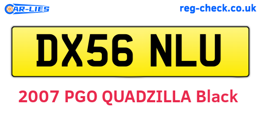 DX56NLU are the vehicle registration plates.