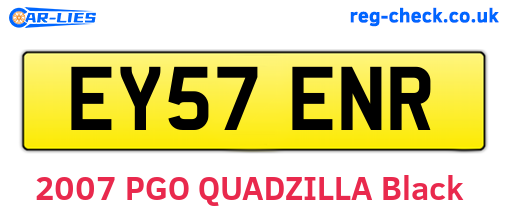 EY57ENR are the vehicle registration plates.