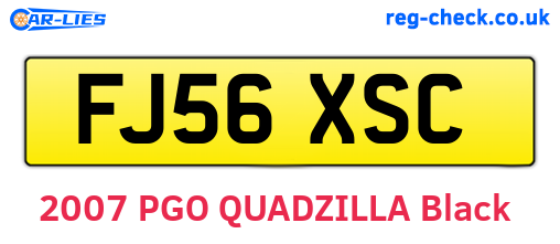 FJ56XSC are the vehicle registration plates.