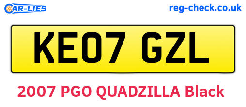 KE07GZL are the vehicle registration plates.