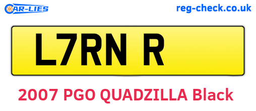 L7RNR are the vehicle registration plates.