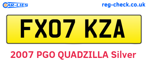 FX07KZA are the vehicle registration plates.