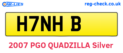 H7NHB are the vehicle registration plates.