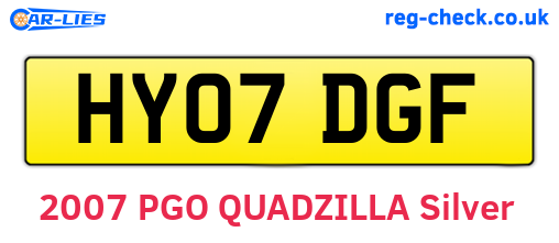 HY07DGF are the vehicle registration plates.