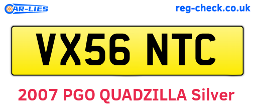 VX56NTC are the vehicle registration plates.