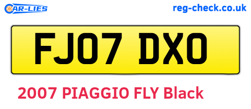 FJ07DXO are the vehicle registration plates.