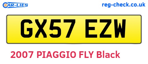 GX57EZW are the vehicle registration plates.
