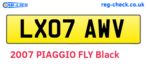 LX07AWV are the vehicle registration plates.