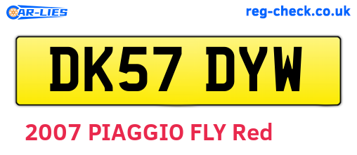 DK57DYW are the vehicle registration plates.