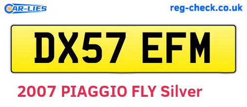 DX57EFM are the vehicle registration plates.