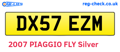DX57EZM are the vehicle registration plates.