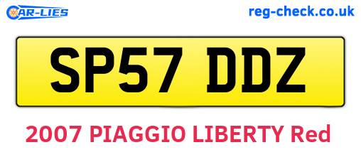 SP57DDZ are the vehicle registration plates.