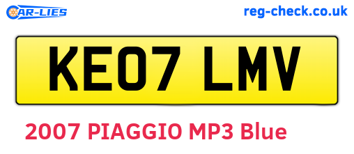 KE07LMV are the vehicle registration plates.