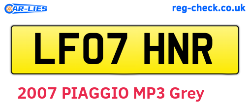 LF07HNR are the vehicle registration plates.