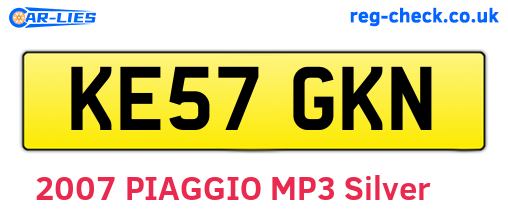 KE57GKN are the vehicle registration plates.